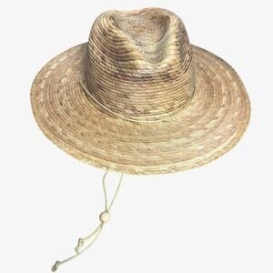 Small Lot Co Palm Hat women’s M/L natural straw handmade Oaxaca adjustable cord